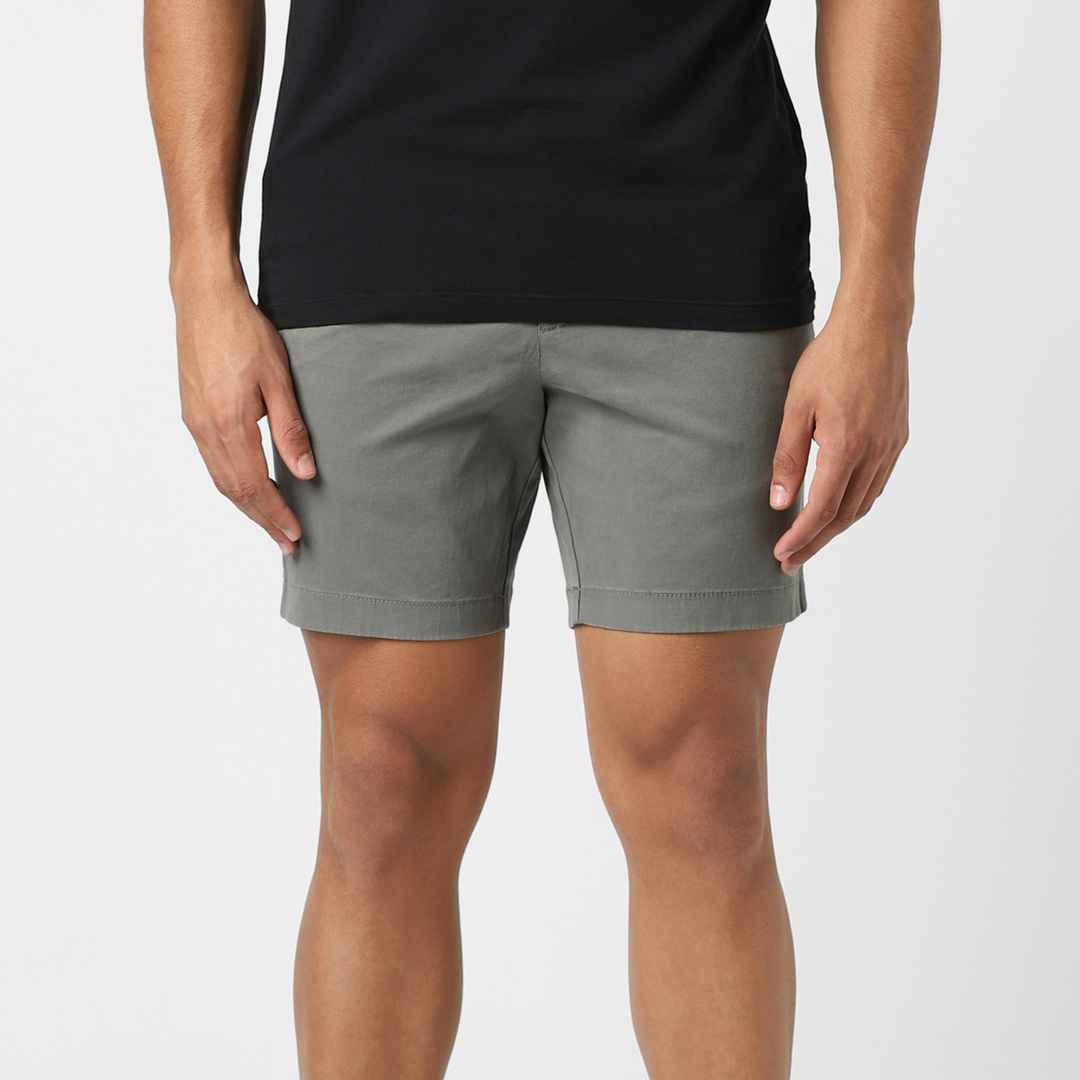 Stretch Chino Short 7" Grey on model