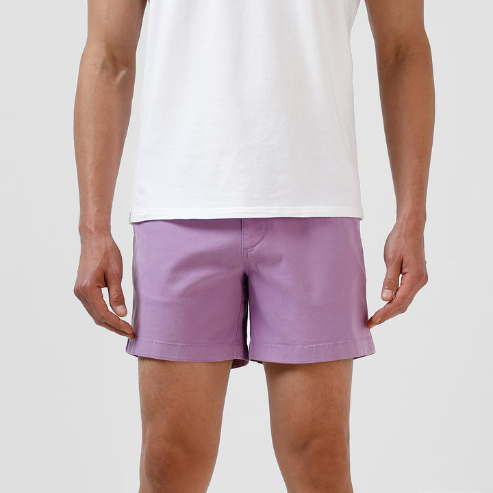 Stretch Short 5.5" Lilac front on model