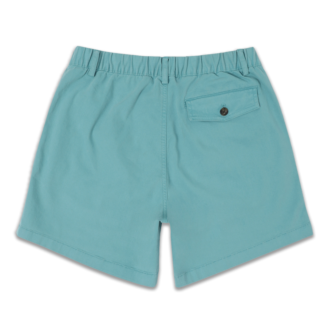 Stretch Short 5.5" Marine back with elastic waistband, belt loops, and right buttoned back pocket