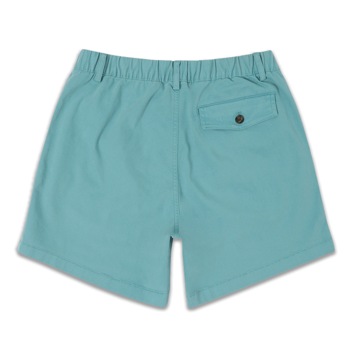 Stretch Short 5.5" Marine back with elastic waistband, belt loops, and right buttoned back pocket