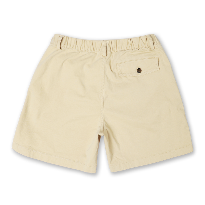 Stretch Short 5.5" Sand Dune back with elastic waistband, belt loops, and right buttoned back pocket