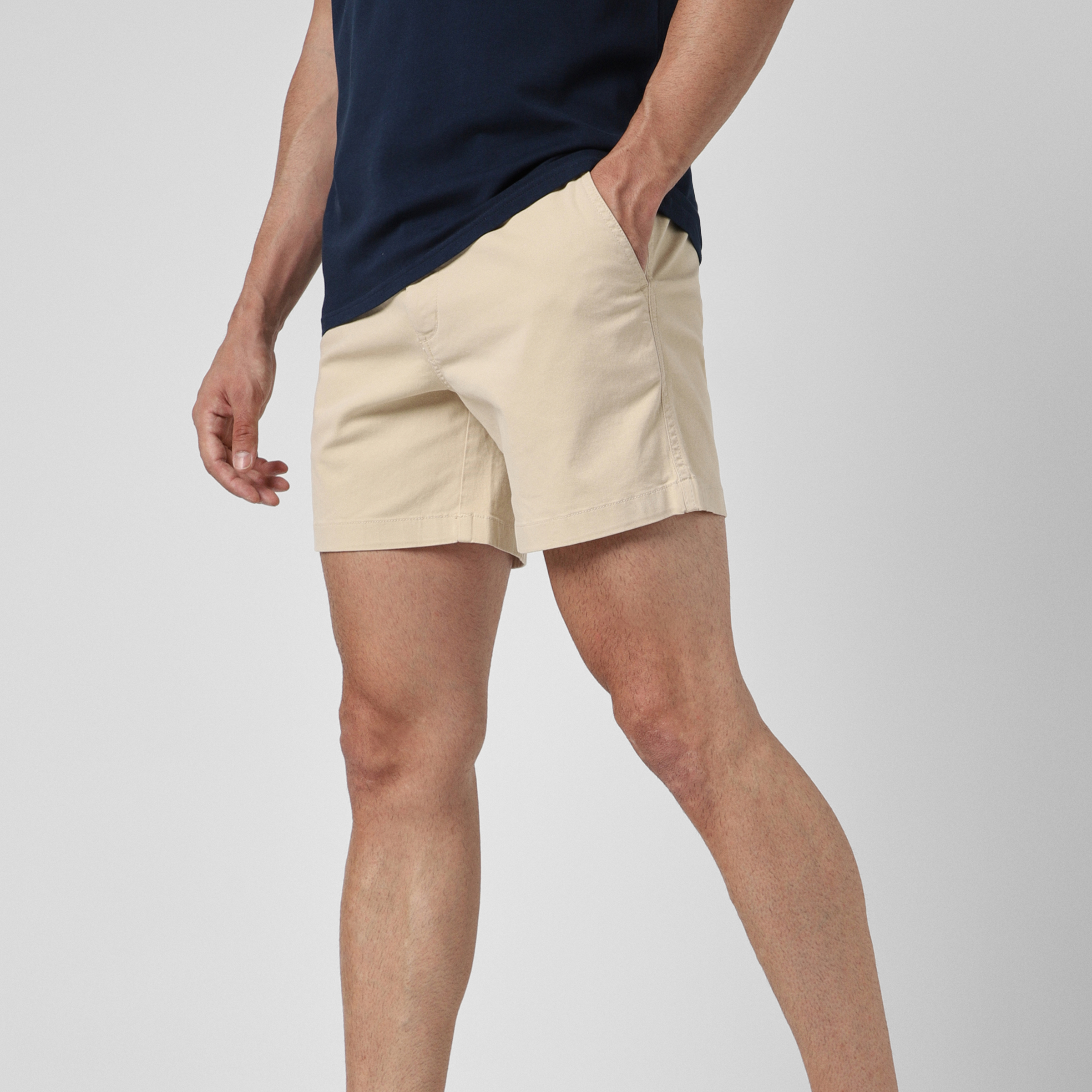 Plus Size Black Shorts Elastic Waist Cotton Half Pant for Man Stretchable