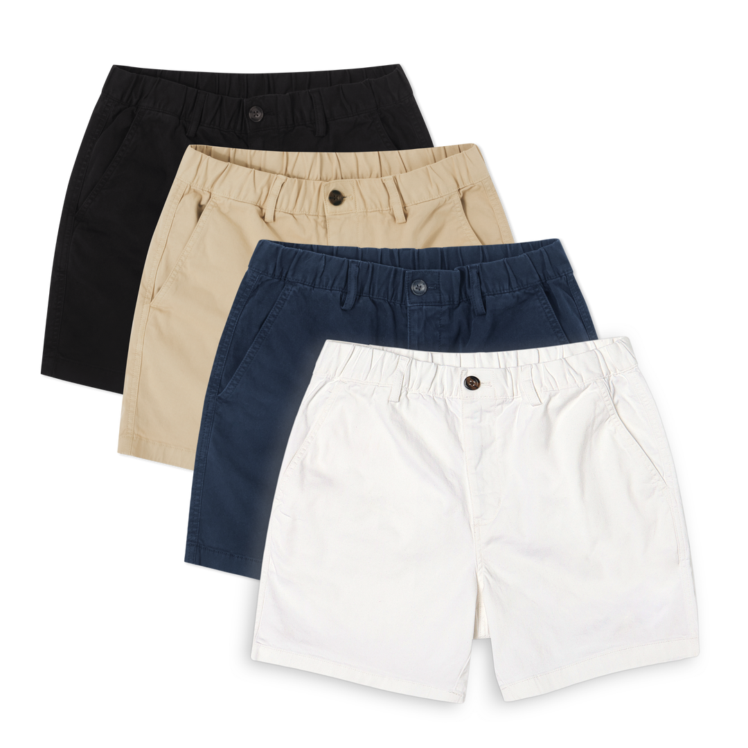 Stretch Short 5 inch 4 pack in Black Out, Sand Dune, Victory and Polar Bear
