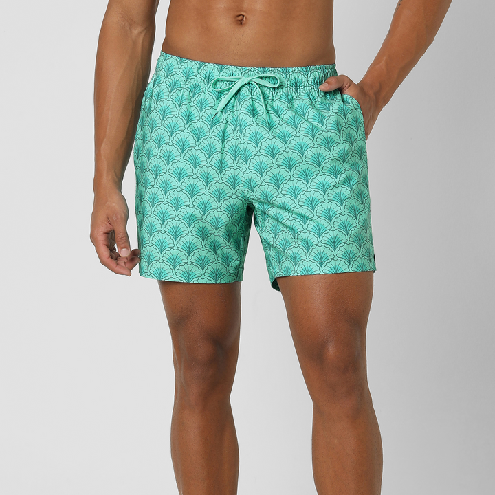 Stretch Swim Trunk (Clearance) in Shell, 5.5" inseam, shown front facing on a model against a plain white background.