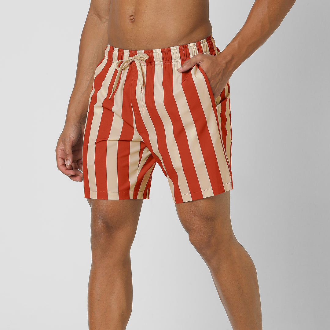 Stretch Swim 7 Hampton Stripe side on model