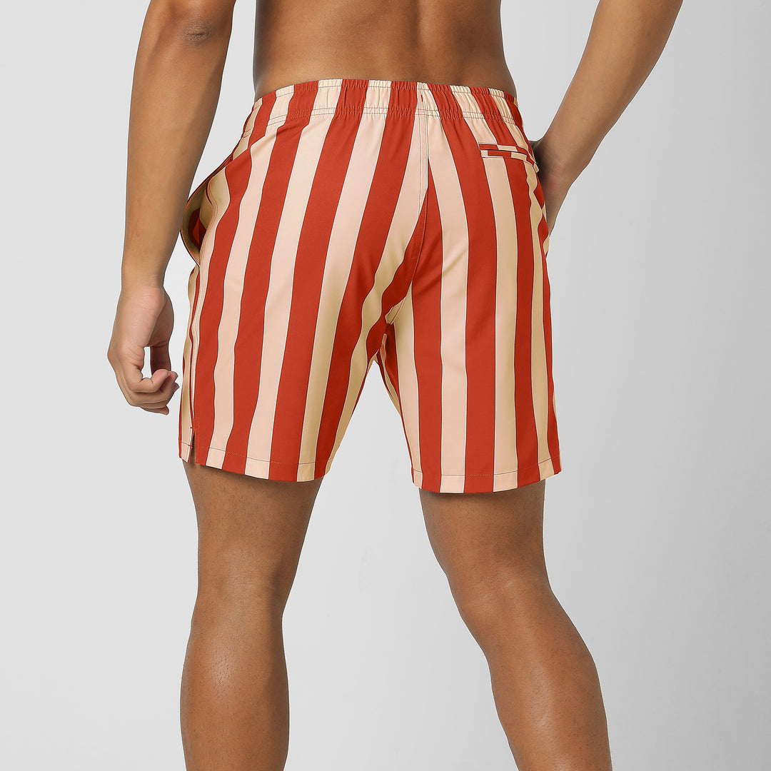 Stretch Swim 7 Hampton Stripe back on model