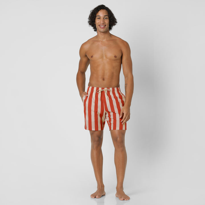 Stretch Swim 7 Hampton Stripe full body on model