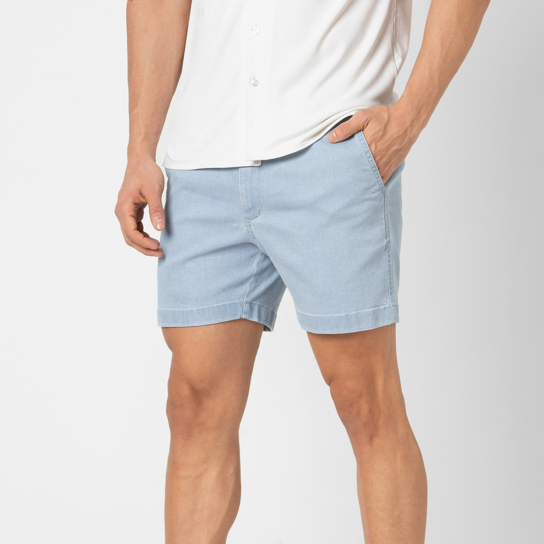 Mens denim shorts 5 inch inseam on sale