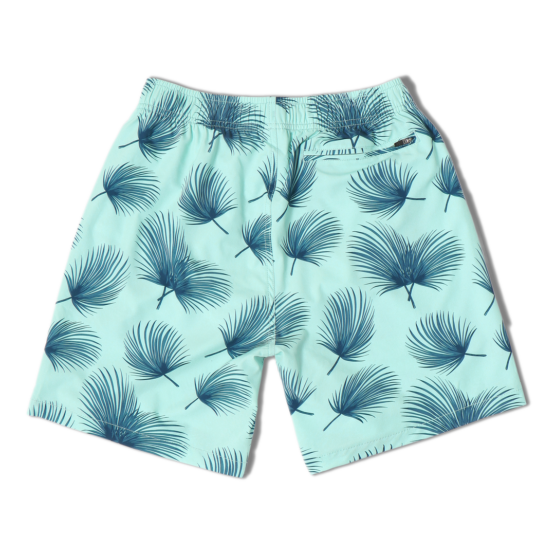 Stretch Swim 7" Island Shade back with an elastic waistband and back right zippered pocket