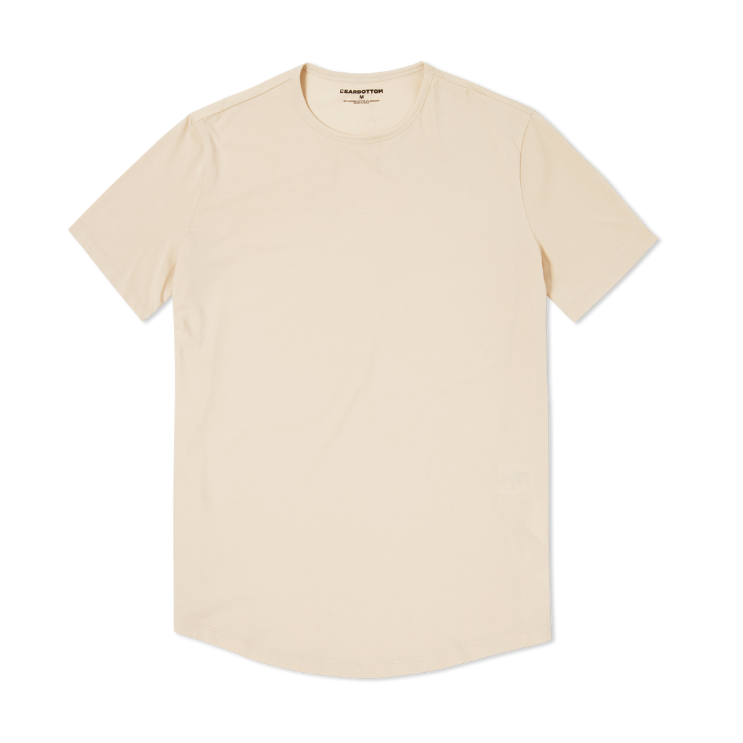 Supima Curved Tee Bone flat front