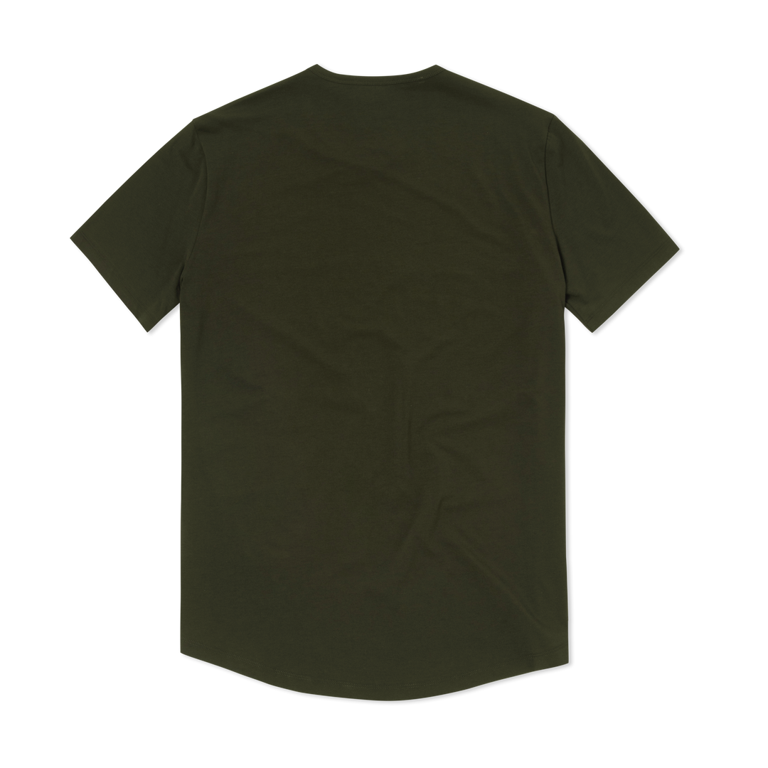 Supima Curved Tee Dark Pine back flat