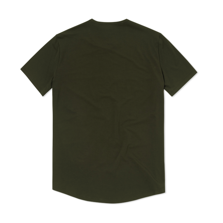 Supima Curved Tee Dark Pine back flat