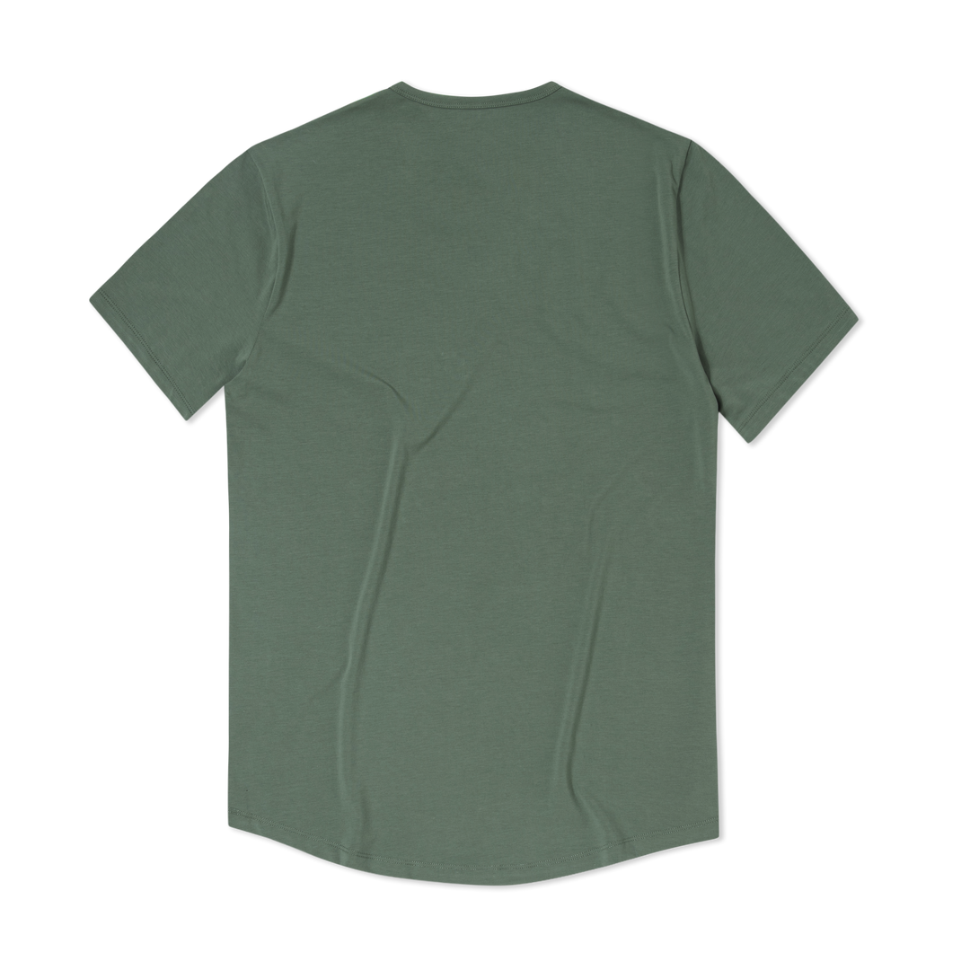 Supima Curved Tee Dark Sage flat back