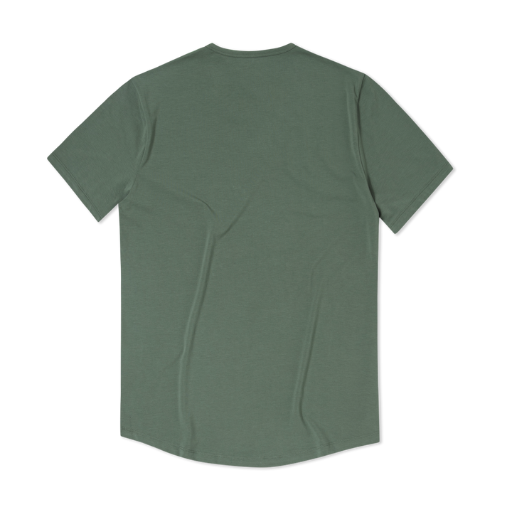 Supima Curved Tee Dark Sage flat back
