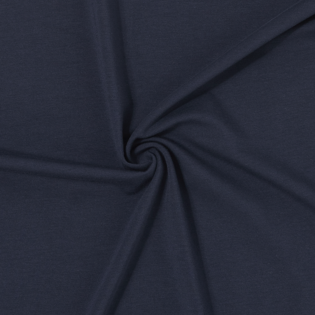 Supima Curved Tee Navy fabric detail