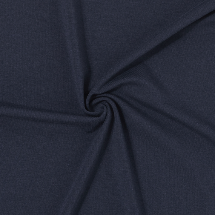 Supima Curved Tee Navy fabric detail