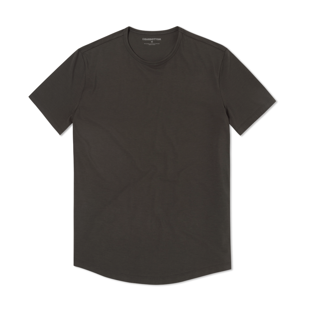 Supima Curved Tee Shadow front flat