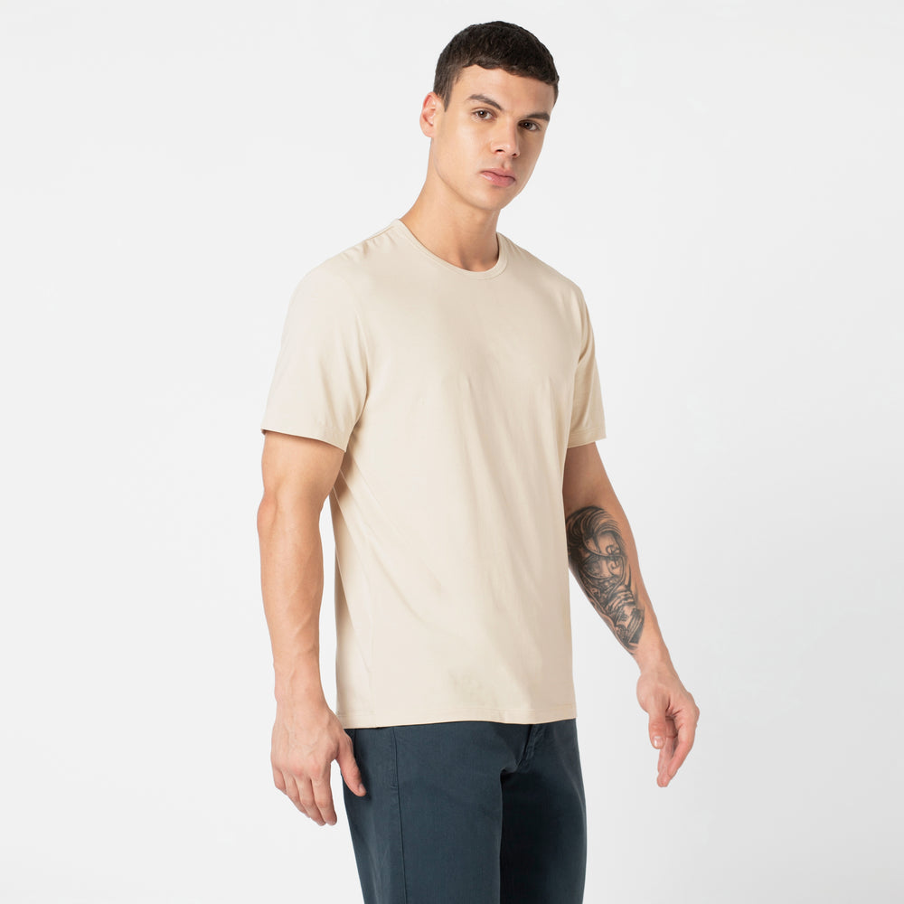 Supima Tee Bone side on model #color_bone