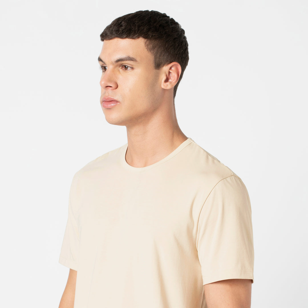 Supima Tee Bone close up on model