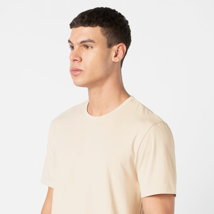 Supima Tee Bone close up on model
