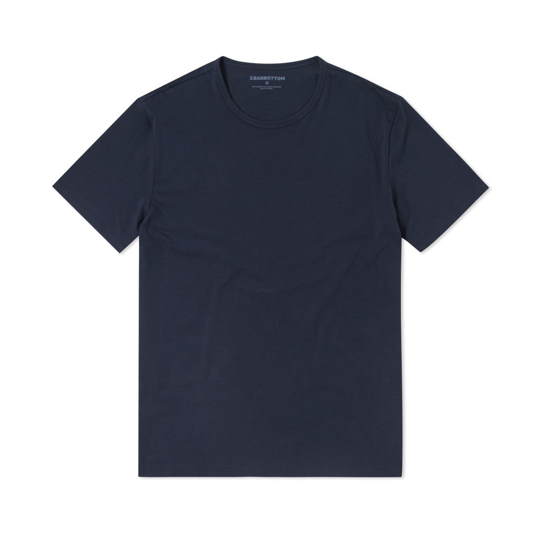 Supima Tee Navy front flat