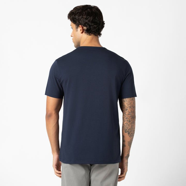 Supima Tee Navy back on model