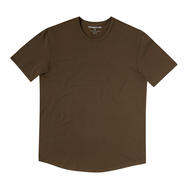Supima Curved Tee Bark front