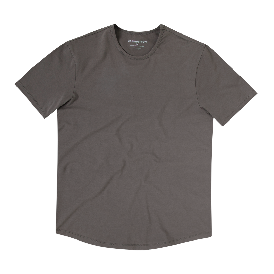 Supima Curved Tee Dark Grey