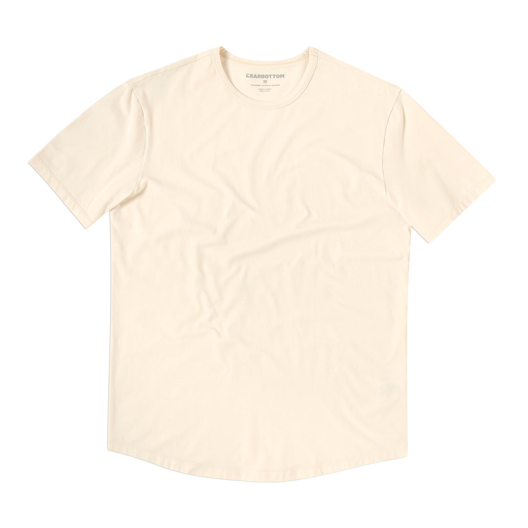 Supima Curved Tee Ecru front