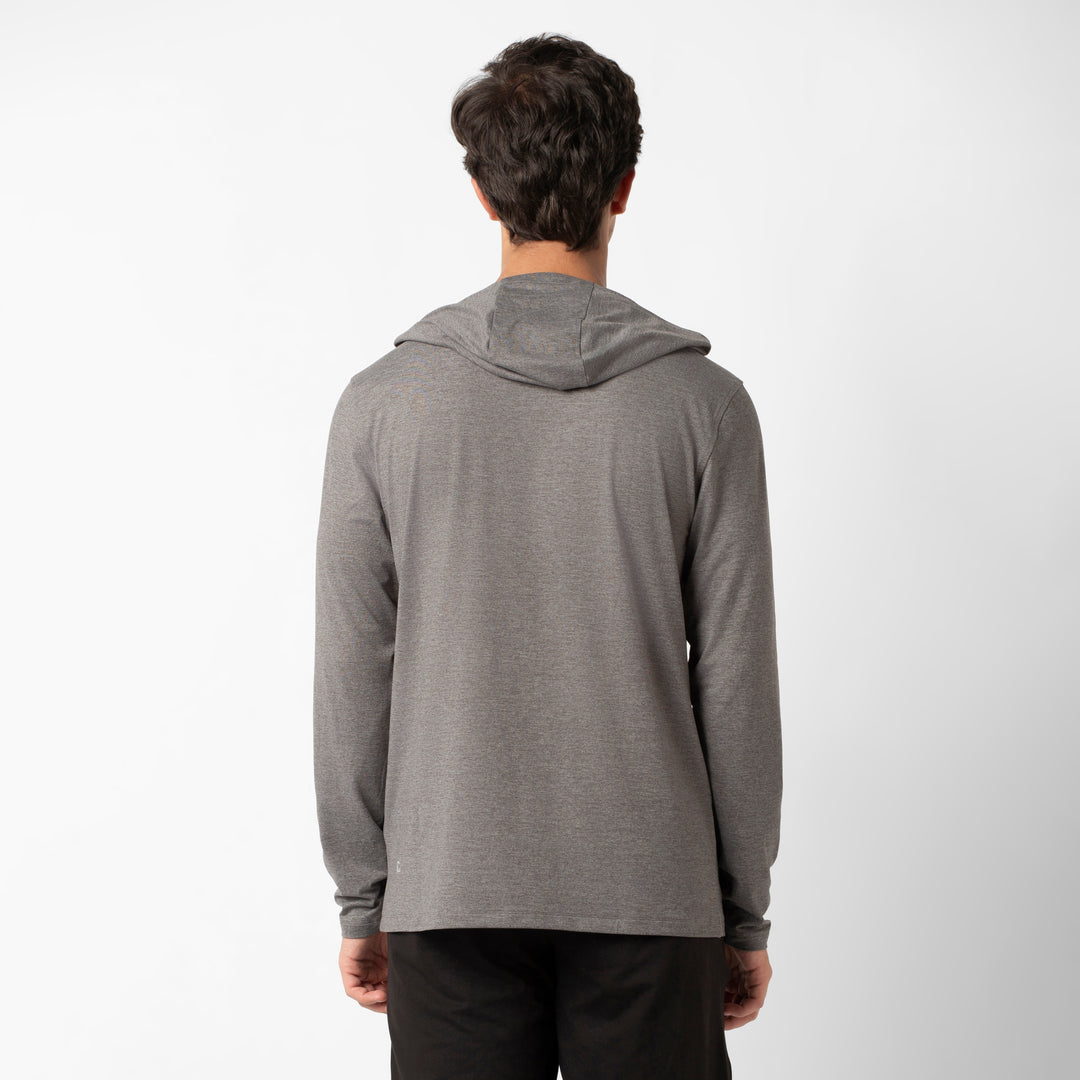 Tech Hoodie Grey back on model