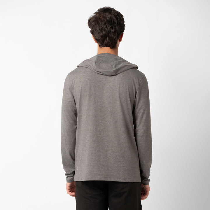Tech Hoodie Grey back on model