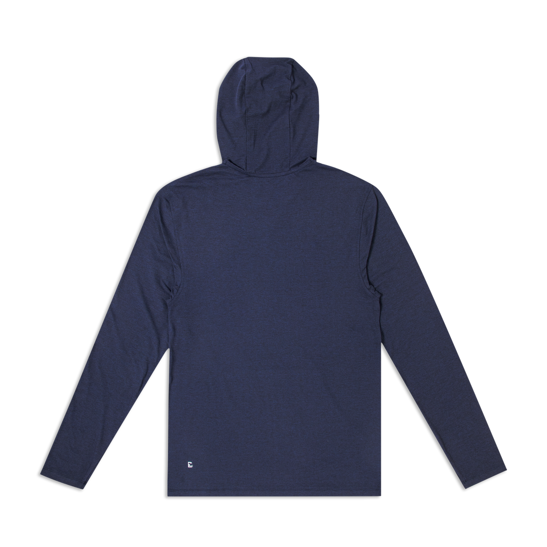 Tech Hoodie Navy back flat