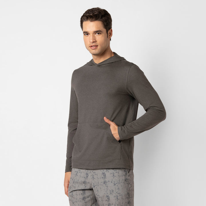 Tech Hoodie Shadow front on model