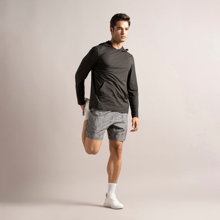 Tech Hoodie Shadow full body on model