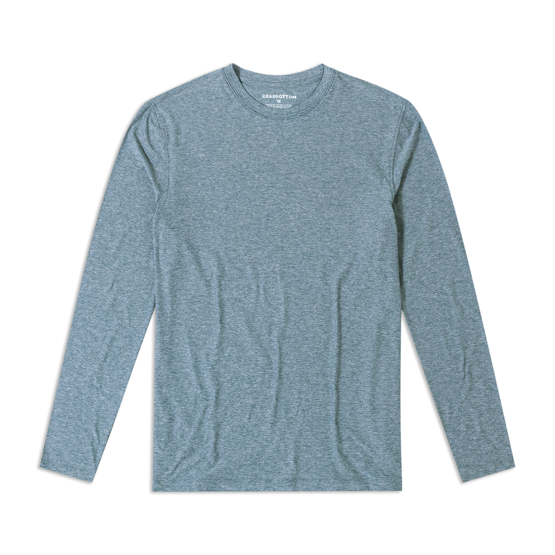 Tech Long Sleeve Tee Dark Lagoon front flat