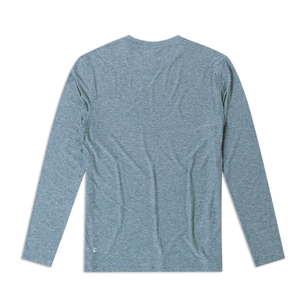 Tech Long Sleeve Tee Dark Lagoon back flat