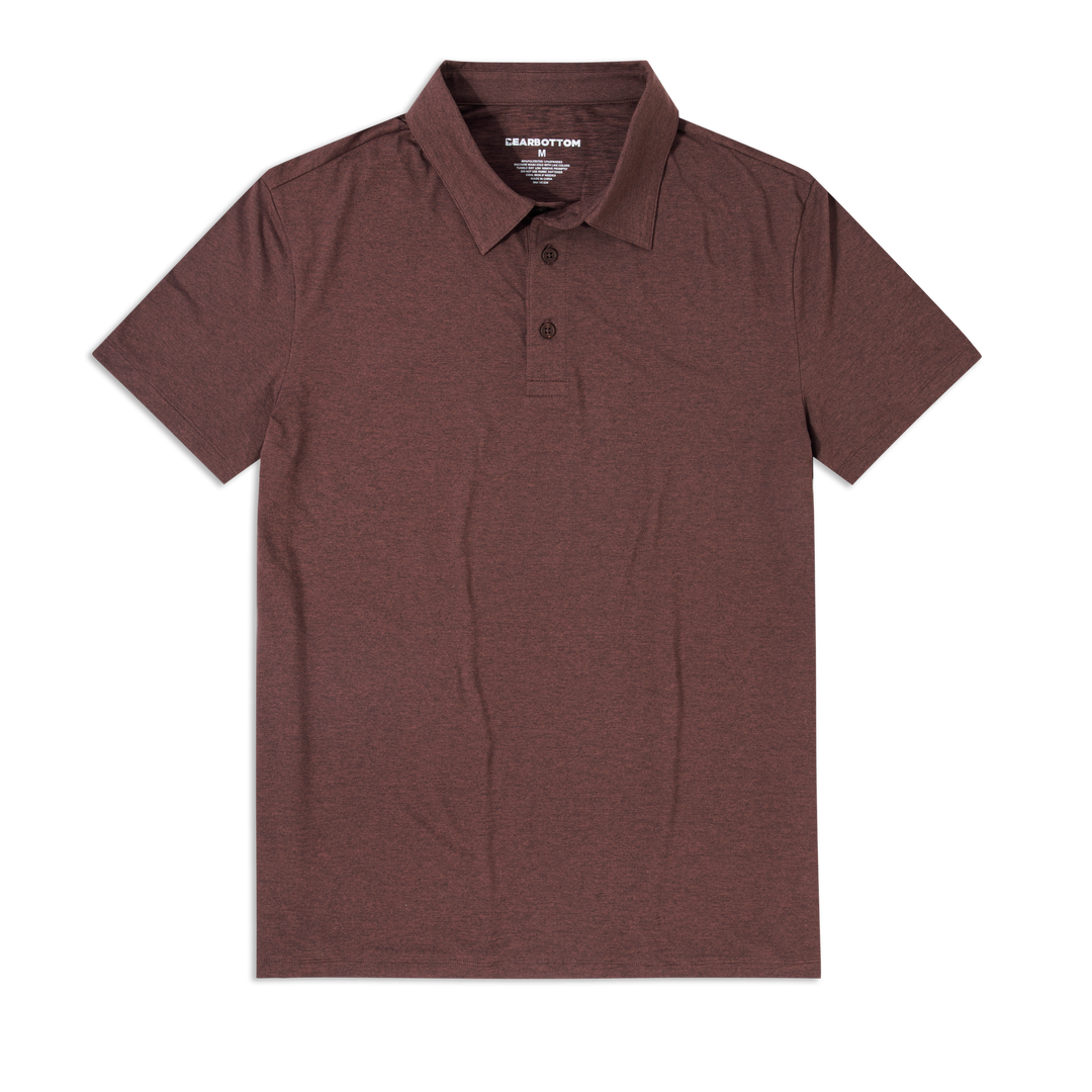 Tech Polo Deep Mauve flat front