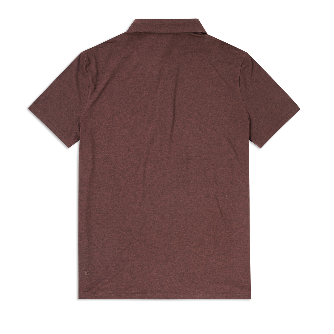 Tech Polo Deep Mauve back flat