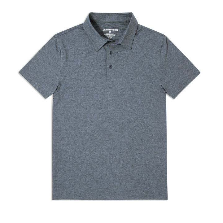 Tech Polo Denim front flat