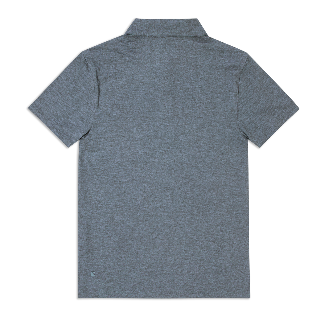 Tech Polo Denim back flat