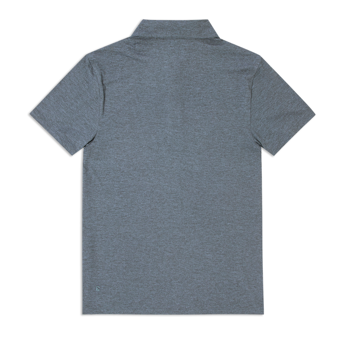 Tech Polo Denim back flat