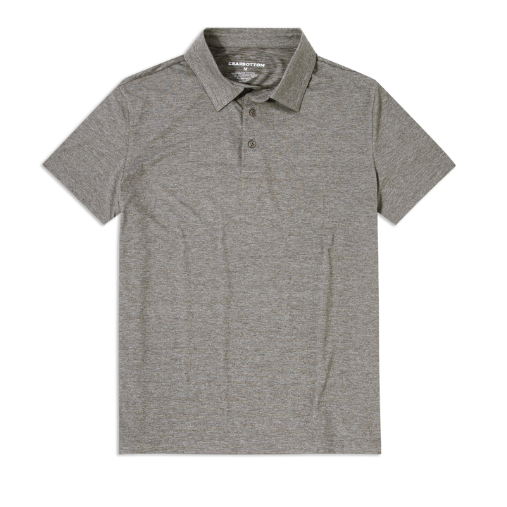 Tech Polo Grey front Flat