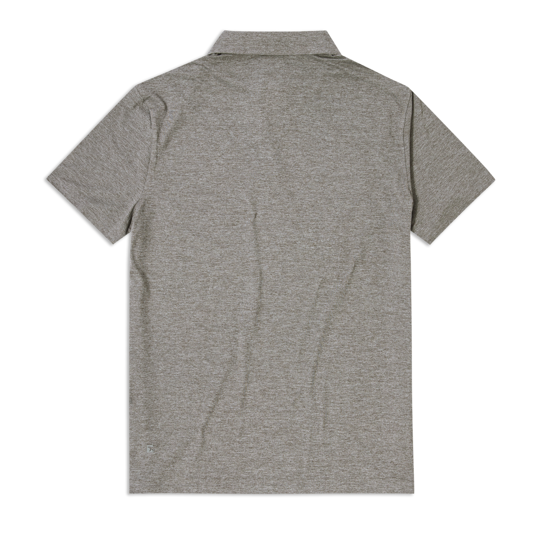 Tech Polo Grey back flat
