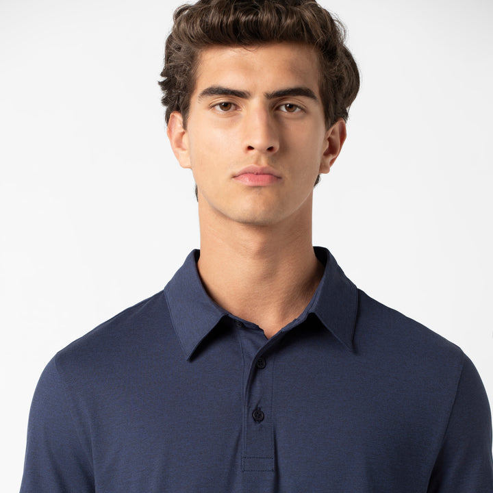 Tech Polo Navy front on model