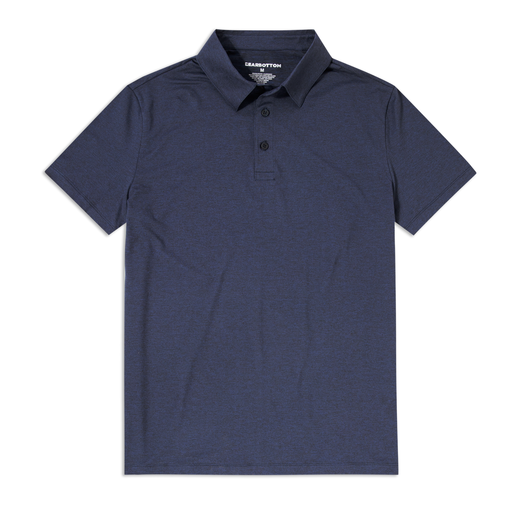 Tech Polo Navy front flat