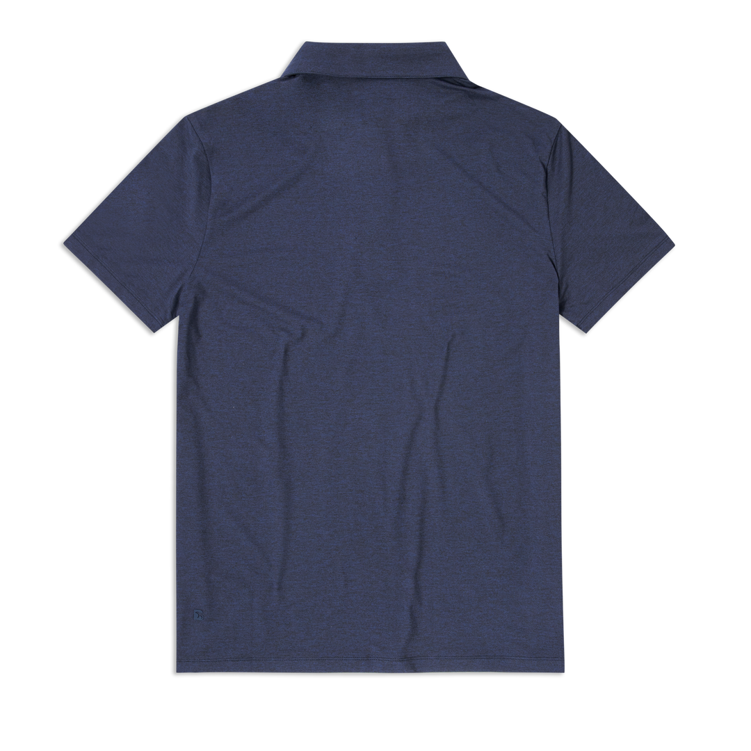 Tech Polo Navy back flat