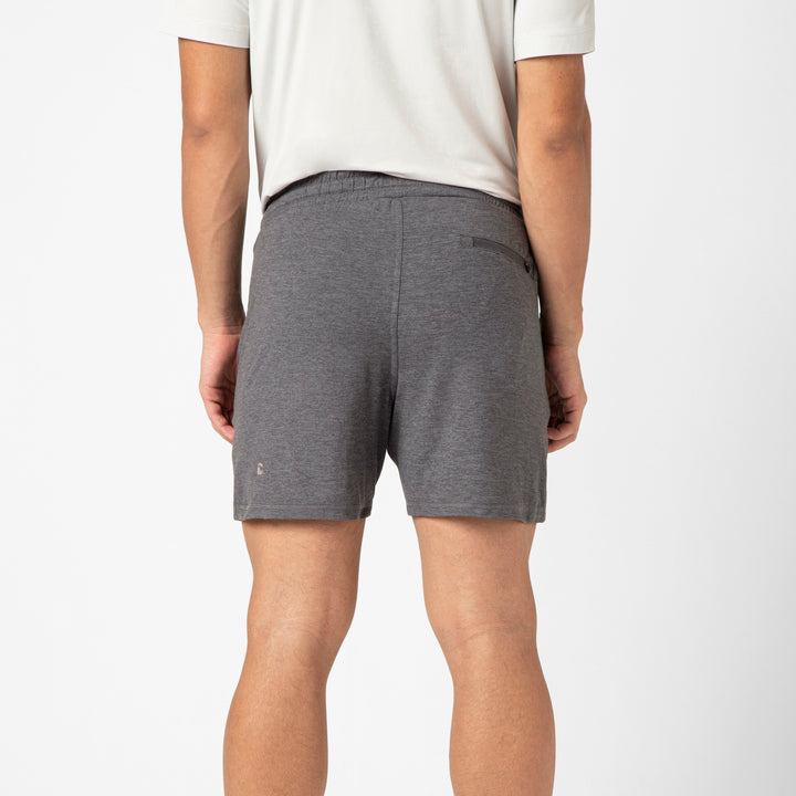 Tech Short 5 Charcoal back on model