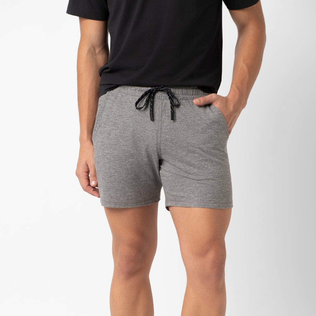 Tech Short 5 Grey front on model