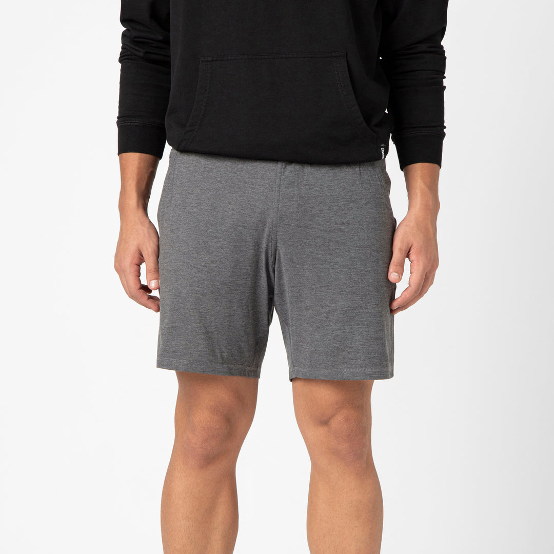 Tech Short 7 Charcoal front on model