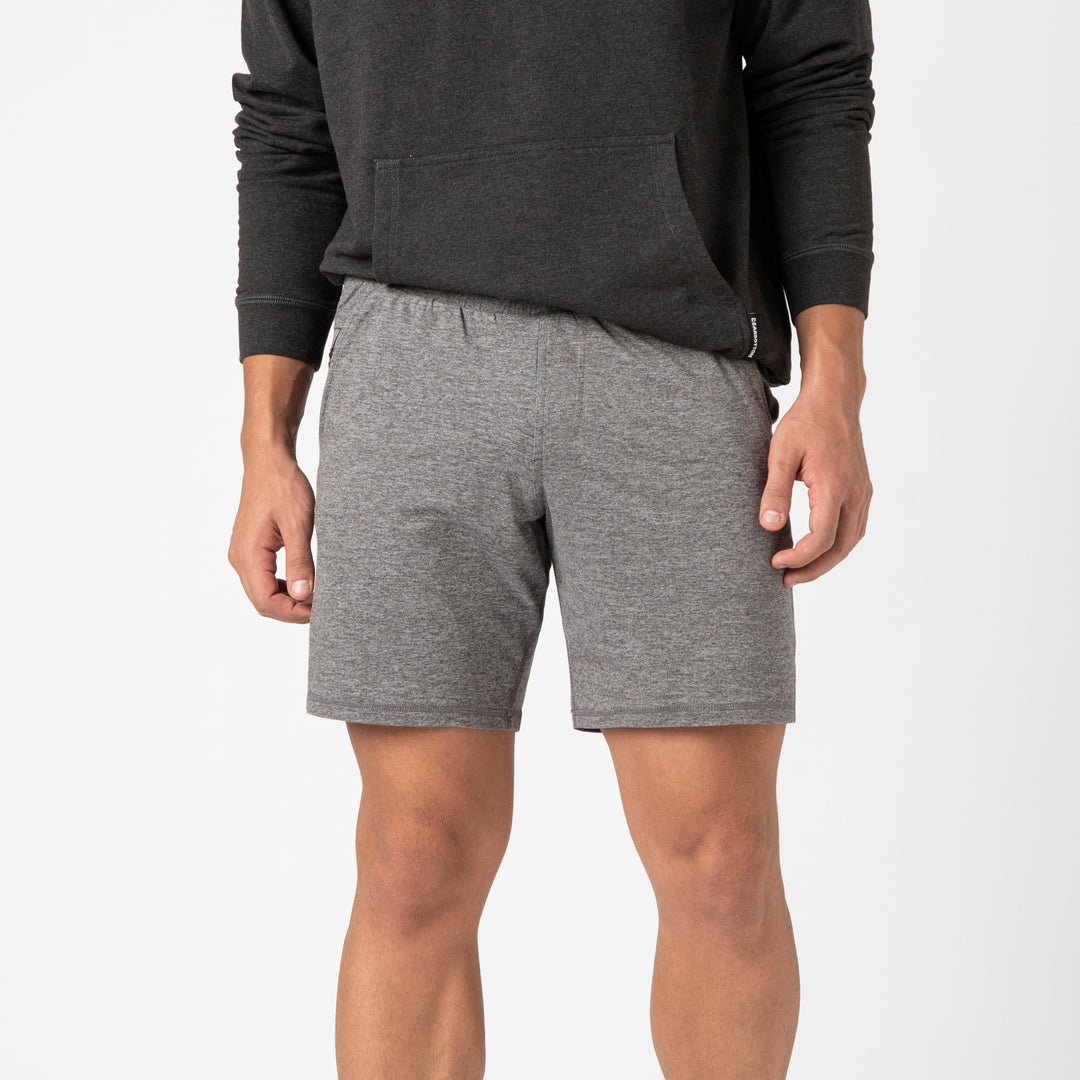 Tech Short 7 Grey front on model